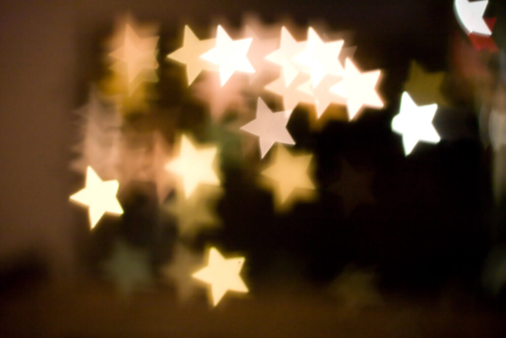 close up of star shaped glitter